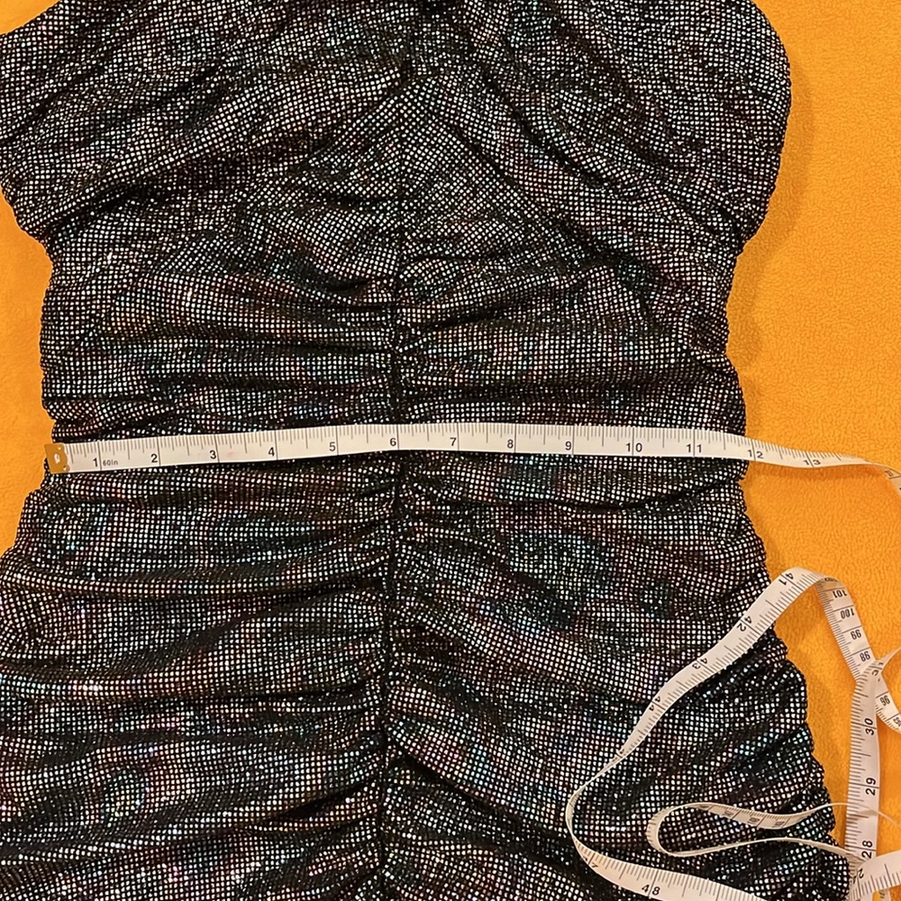 NWOT Zara drapped crossover neck sparkling multicoloured mini dress. Size XS. - Picture 11 of 13